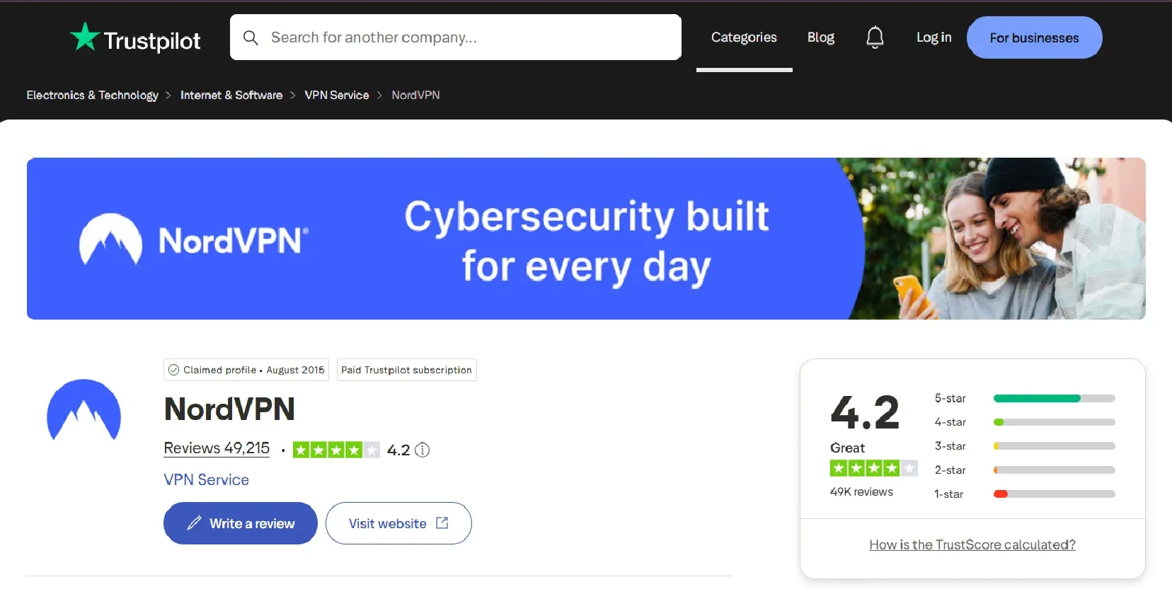 nordvpn customer reviews trustpilot